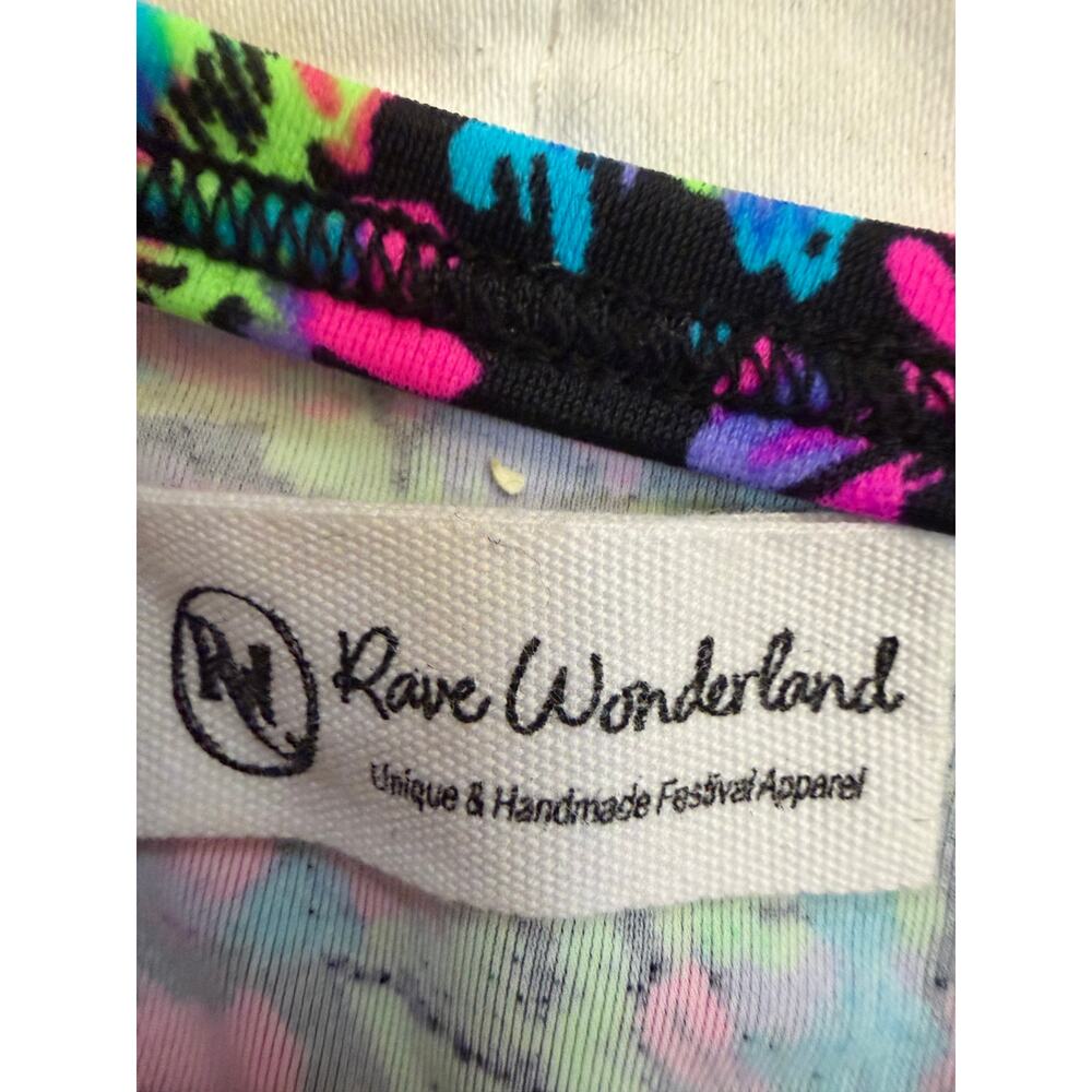 Rave Wonderland Neon Cheetah Wrap Bikini Set High Waisted Lace Up Rave Festival - Picture 6 of 7
